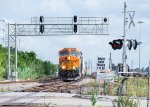 BNSF 3978 leads a train through T&NO Junction 